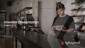 Investor Presentation  August 2019  Disclaimer  General  All references in this presentation to the