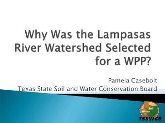 Pamela Casebolt  Texas State Soil and Water Conservation Board  Established in 2003  Focused
