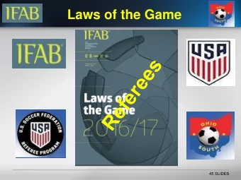 Laws of the Game  45 SLIDES  1  IFAB / OSSRC  Changes  The IFAB changes in the Laws of the Game