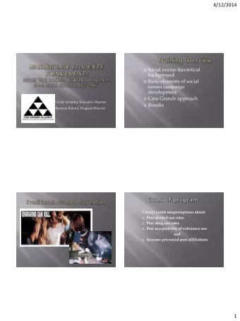 6/12/2014  Social norms theoretical  background  Basic elements of social  norms campaign