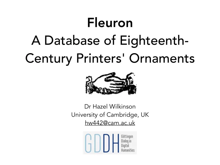 fleuron a database of eighteenth century printers