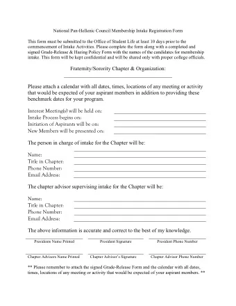 Fraternity/Sorority Chapter &amp; Organization: ________________________________________  Please