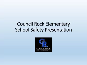 School Safety Presentation  Council Rock School District  School Board Policies: Threats/Conduct