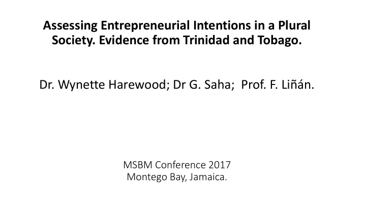 society evidence from trinidad and tobago