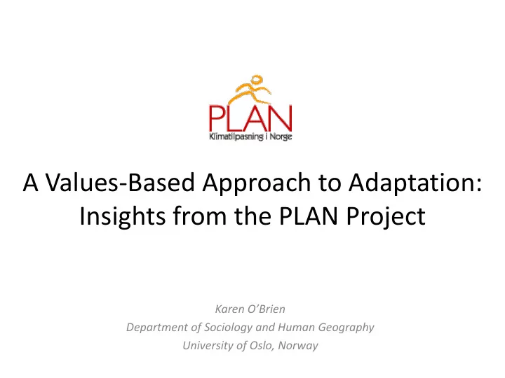 insights from the plan project