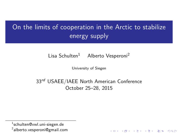 on the limits of cooperation in the arctic to stabilize