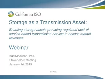Storage as a Transmission Asset:  Enabling storage assets providing regulated cost-of-