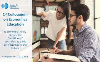 on Economics  Education  Is Economic Theory  Historically  Conditioned? Verstehen as a link