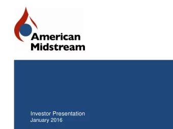 Investor Presentation  January 2016  Cautionary statement  This presentation includes