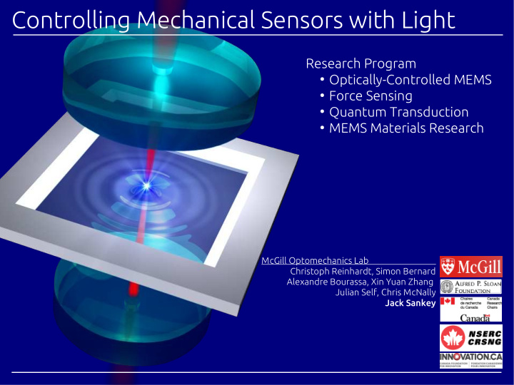 controlling mechanical sensors with light