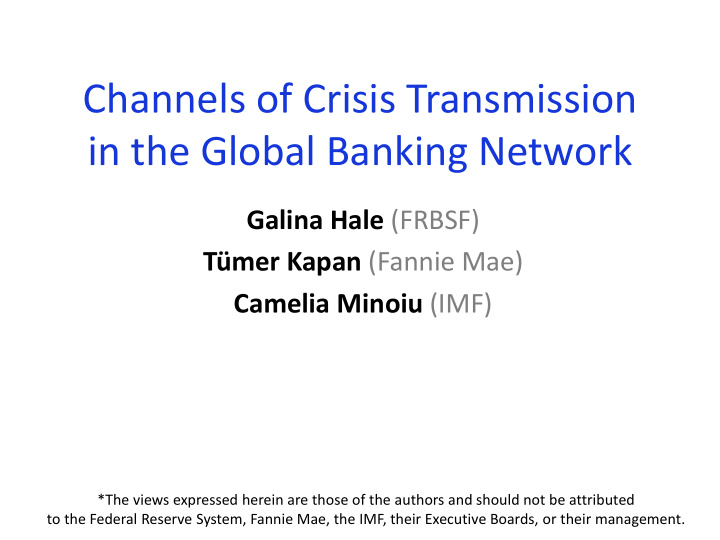 channels of crisis transmission