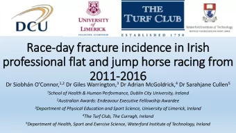 Race-day fracture in  incidence in  in Ir  Iris  ish  professional fla  lat and ju  jump horse
