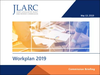 Workplan 2019  Commission Briefing  Justin Brown  Senior Associate Director  2019 s  studies