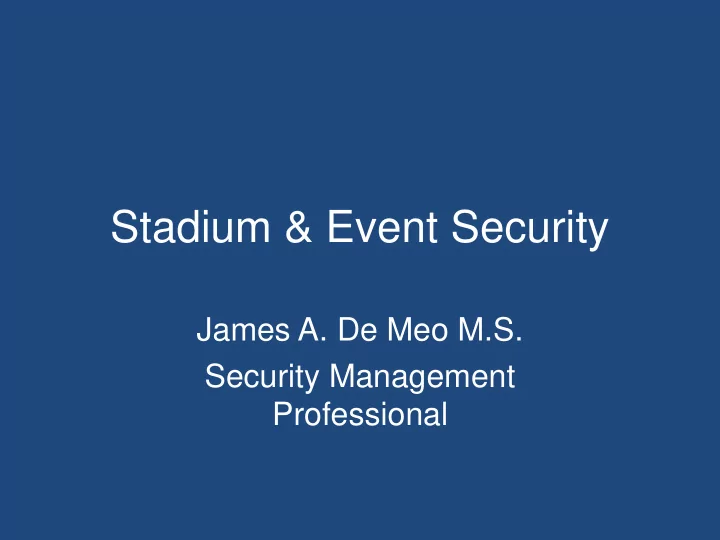 stadium event security