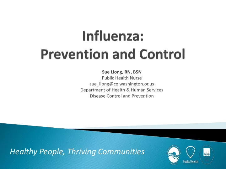 healthy people thriving communities envi vironm ronment nt