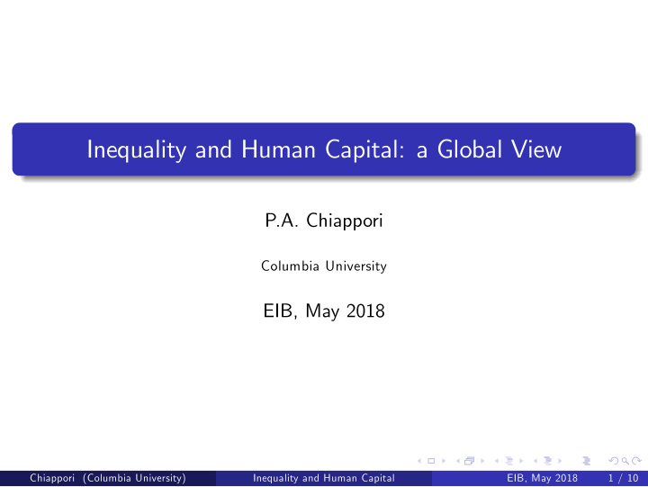 inequality and human capital a global view