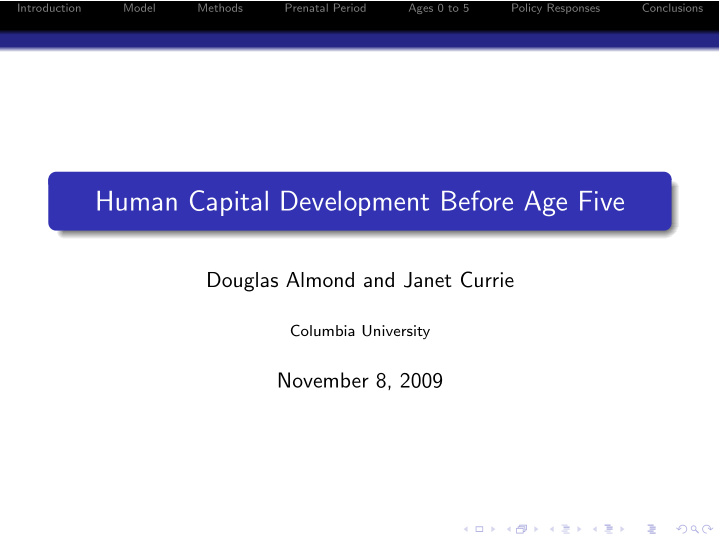 human capital development before age five