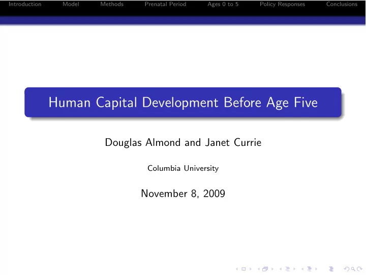 human capital development before age five