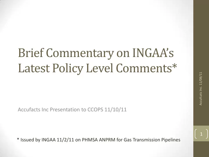 brief commentary on ingaa s