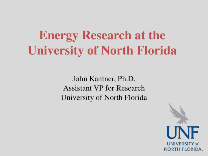 energy research at the university of north florida