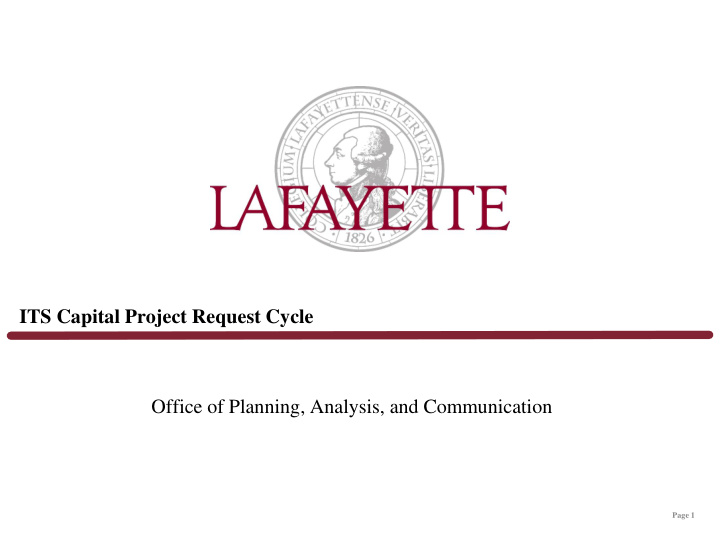 office of planning analysis and communication