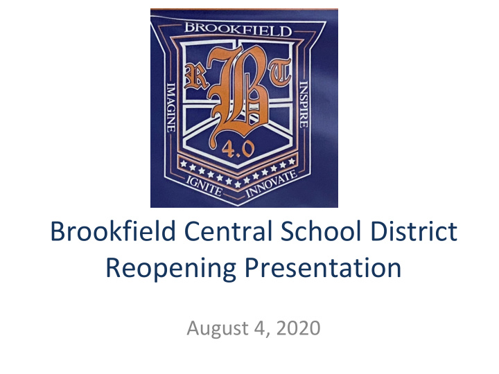 brookfield central school district reopening presentation