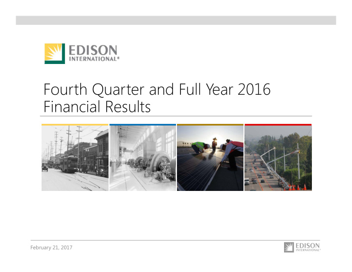 fourth quarter and full year 2016 financial results