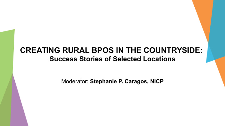 creating rural bpos in the countryside