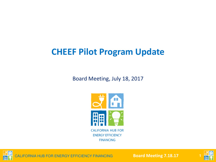 cheef pilot program update