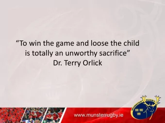 is totally an unworthy sacrifice  Dr. Terry Orlick  Training the Age Grade Athlete  FEARGAL