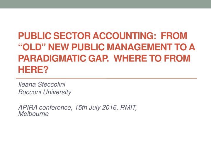 public sector accounting from old new public management