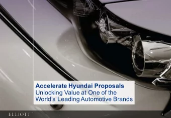 Accelerate Hyundai Proposals  Unlocking Value at One of the  Worlds Leading Automotive Brands  1