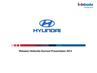 Webasto Hollandia Sunroof Presentation 2014  History  Company founded in 1901 in Munich Germany