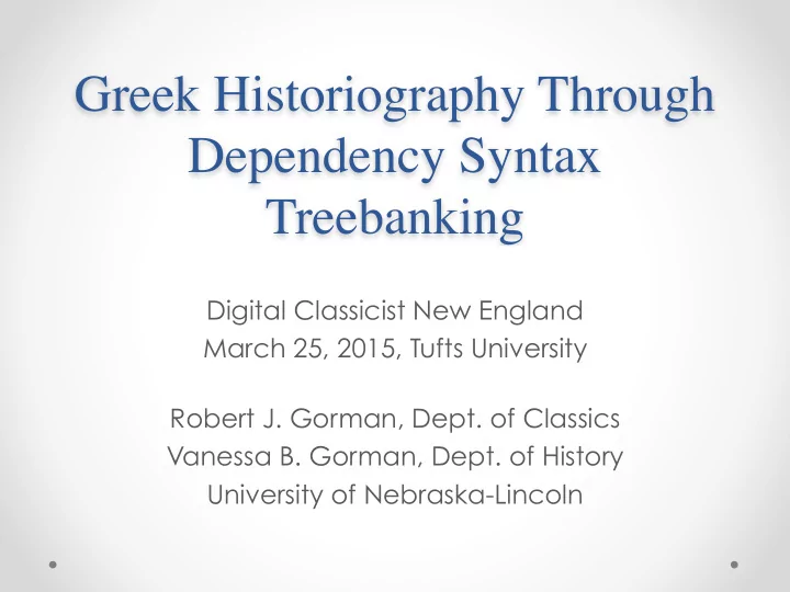 greek historiography through dependency syntax treebanking