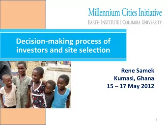 Decision-making  process  of    investors  and  site  selecDon    Rene