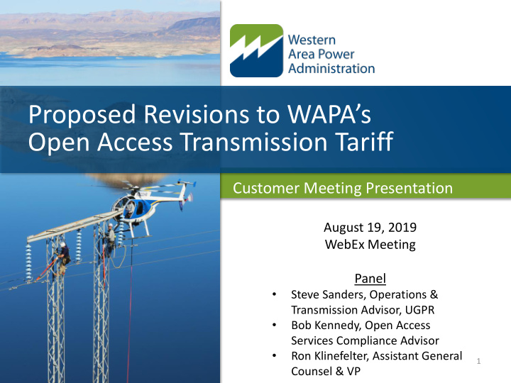 proposed revisions to wapa s open access transmission