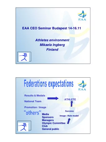 EAA CEO Seminar Budapest 14-16.11  Athletes environment  Mikaela Ingberg  Finland  &lt;Insert local