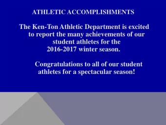 to report the many achievements of our  student athletes for the  2016-2017 winter season.