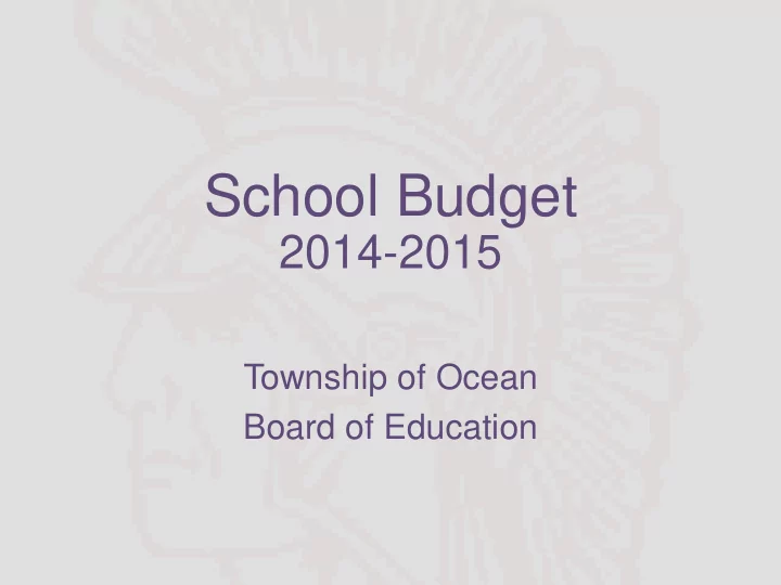 school budget