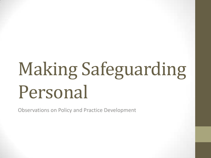 making safeguarding personal