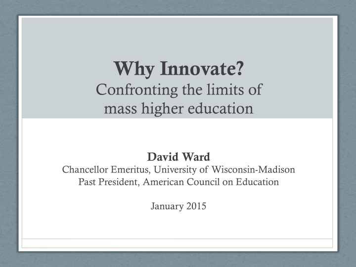 why innovate
