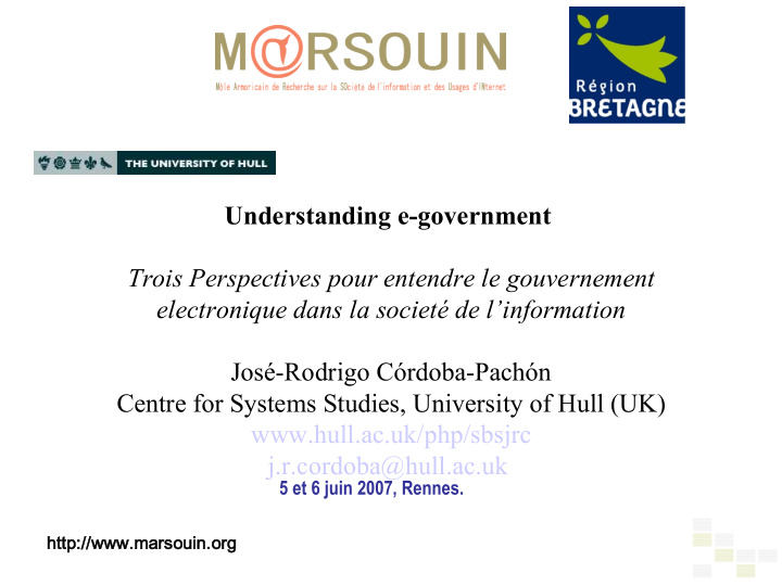 understanding e government trois perspectives pour