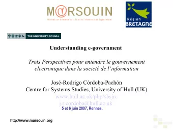 Understanding e-government  Trois Perspectives pour entendre le gouvernement  electronique dans la