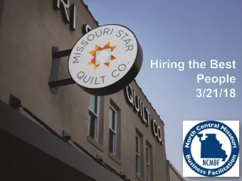 1  Session Goals  1. To learn to find good  candidates  2. To get better at  selection interviewing