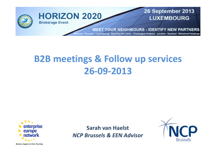 b2b meetings follow up services 26 09 2013