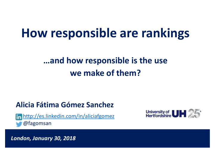 how responsible are rankings
