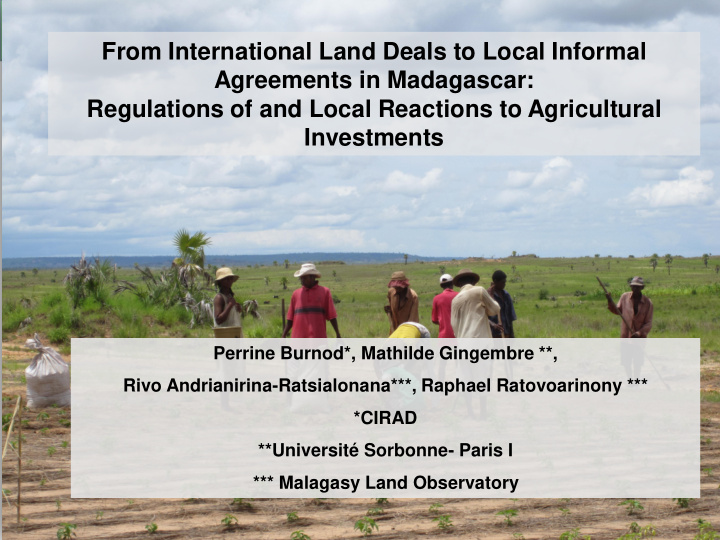 from international land deals to local informal