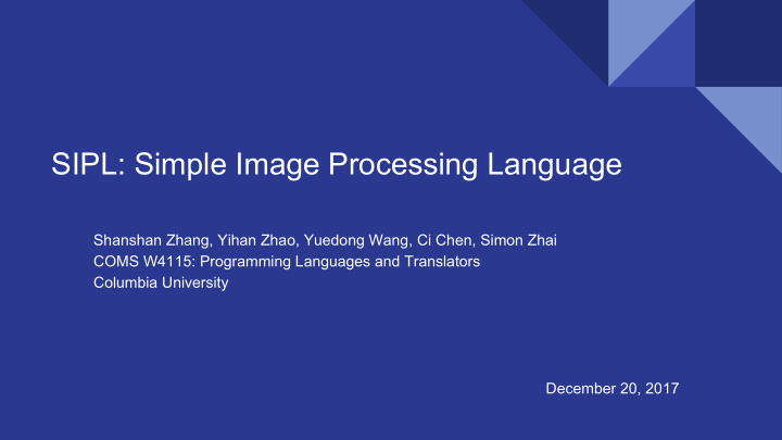 sipl simple image processing language