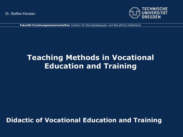 teaching methods in vocational