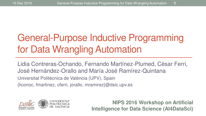 general purpose inductive programming for data wrangling
